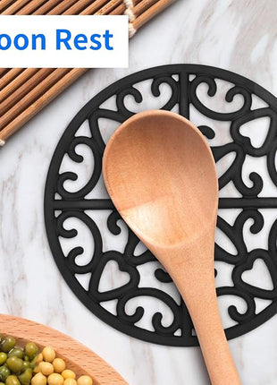 CHEFBEE 3PCS Silicone Trivet Mat - Flexible Non-Slip Heat Resistant Modern Kitchen Teapot Trivets Set for Hot Dishes, Table, Countertop