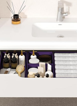 DIMJ Drawer Organizer Clothes, 15 Pack Dresser Organizer, Foldable Closet Organizers and Storage, Fabric Dresser Bins, Drawer Dividers for Nursery, Baby Clothes, Underwears, Sock (Purple)