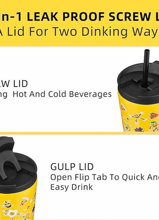 BJPKPK 26oz Insulated Tumbler With lid And Straw Stainless Steel Tumblers Travel Coffee Mug Reusable Thermal Cup,Hawaii Fruits Yellow