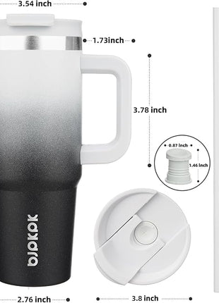 BJPKPK 30 oz Insulated Tumbler With Lid And Straw Stainless Steel Tumblers Cup With Handle For Women And Men,Day And Night