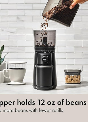OXO Brew Conical Burr Grinder - Matte Black, Stainless Steel Burrs, One-Touch Automatic Smart Grind