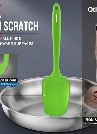 Walfos Silicone Spatula -600°F Heat Resistant Kitchen Scraper Spatulas, Strong Steel Core and One-Pieces Design, for Cooking Mixing Baking - BPA Free and Dishwasher Safe, Multicolor set of 5