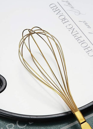 Gold Whisk, Berglander Whisk For Cooking With Titanium Gold Plating, Stainless Steel Balloon Whisk, Sturdy Kitchen Wire Whisk Set for Cooking, Baking, Blending, Beating, Dishwasher Safe, Easy to Clean