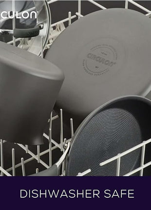 Circulon Radiance Hard Anodized Nonstick Frying / Fry Pan Set / Skillet Set - 8.5 Inch, 10 Inch, and 12.25 Inch , Gray