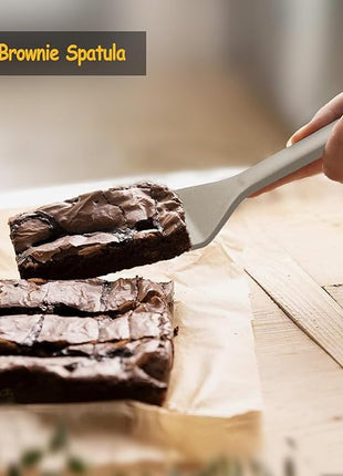 Silicone Spatula Set, 600°F Heat Resistant Silicone Spatula Turner Flipper for Cooking, Non Stick and Non Scratch Kitchen Utensils for Eggs & Pancakes, 4 Pack,Khaki