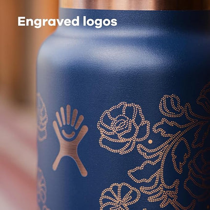 Hydro Flask 32 Oz Travel Tumbler with Handle, Lid and Straw - Insulated Stainless Steel in Western Dark Blue