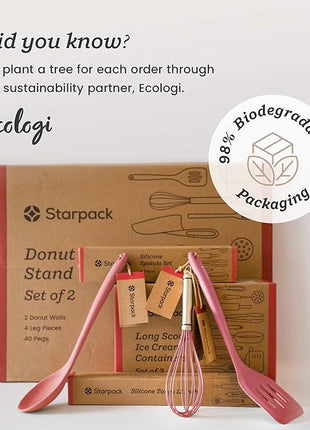 StarPack Premium Flexible Large Silicone Turner Spatula - High Heat Resistant to 600°F, Hygienic One Piece Design, Non Stick Rubber Kitchen Utensil for Fish, Eggs, Pancakes & Cookies (Stormy Grey)