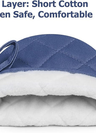 1 Pair Short Oven Mitts, Heat Resistant Silicone Kitchen Mini Oven Mitts for 500 Degrees, Non-Slip Grip Surfaces and Hanging Loop Gloves, Baking Grilling Barbecue Microwave Machine Washable