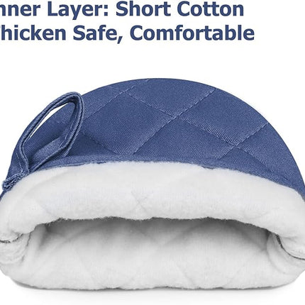 1 Pair Short Oven Mitts, Heat Resistant Silicone Kitchen Mini Oven Mitts for 500 Degrees, Non-Slip Grip Surfaces and Hanging Loop Gloves, Baking Grilling Barbecue Microwave Machine Washable