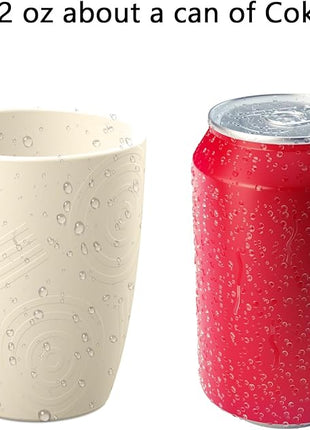 Homienly Wheat Straw Cups, Alternative to Plastic Cups Set of 6, Premium Drinking Glasses - 12 OZ, Unbreakable Drinking Cup, Dishwasher & Microwave Safe Tumbler Cup for Kitchen, Kids, Picnic - Beige