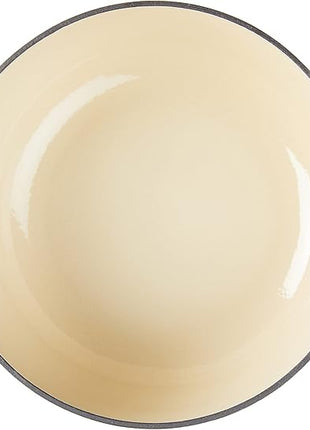 Lodge 7.5 Quart Enameled Cast Iron Dutch Oven with Lid – Dual Handles – Oven Safe up to 500° F or on Stovetop - Use to Marinate, Cook, Bake, Refrigerate and Serve –Gray