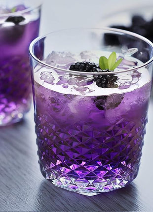 Cupture Diamond Plastic Tumblers BPA Free, 24 oz/14 oz, 8-Pack (Clear)