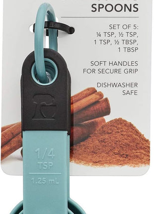 Kitchen Aid Classic Measuring Spoons, 5 Count (Pack 1), Aqua