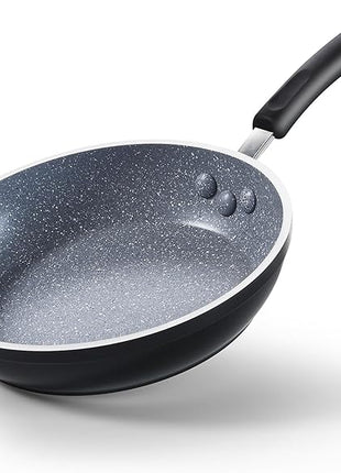 Cook N Home 10 Inch Nonstick Fry Pan, Skillet with Stay Cool Silicone Handle, Heavy Gauge Aluminum, Induction Compatible, Oven Safe, Easy Clean Frying Pan