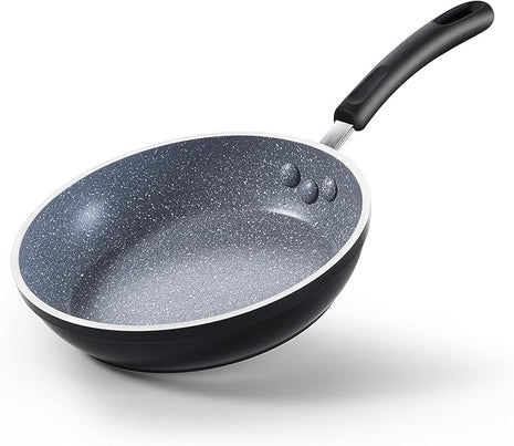 Cook N Home 10 Inch Nonstick Fry Pan, Skillet with Stay Cool Silicone Handle, Heavy Gauge Aluminum, Induction Compatible, Oven Safe, Easy Clean Frying Pan