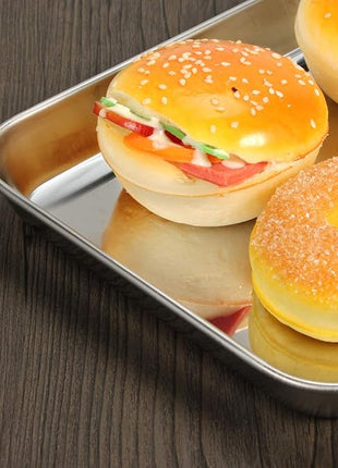 Baking Sheets 5 Pieces, Bastwe Stainless Steel Baking Pan Tray Cookie Sheet, Rectangle Size 9 X 7 X 1 inch, Healthy & Non Toxic, Rust Free & Mirror Finish, Easy Clean & Dishwasher Safe