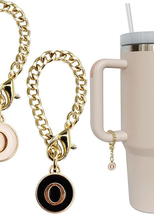 Letter Charm Accessories for Stanley Cup 2PCS Initial Name ID Personalized Handle Charm for Stanley Tumbler