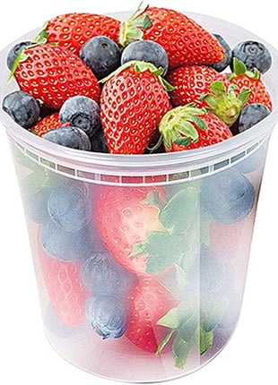 Glotoch 24 Pack 32 oz Plastic Food and Drink Storage Containers Set with Lids - Microwave, Freezer & Dishwasher Safe Eco-Friendly, BPA-Free, Reusable & Stackable