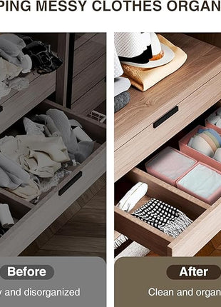 DIMJ Drawer Organizer for Clothing, 15 Pack Fabric Drawer Organizer Bins, Foldable Sock Organizer for Drawer, Dresser Organizer for Clothes, Socks, Bra, Tie (Pink)