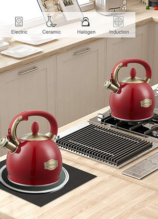 Tea Kettle -2.8 Quart Tea Kettles Stovetop Whistling Teapot Stainless Steel Tea Pots for Stove Top Whistle Tea Pot
