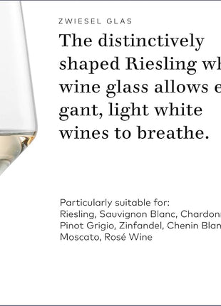 ZWIESEL GLAS Pure Riesling White Wine Glass (Set of 6), Wine Glasses for White Wine, Dishwasher-Safe Tritan Crystal Glasses, Made in Germany (10 Ounce)