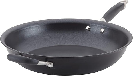Anolon Advanced Home Hard Anodized Nonstick Frying Pan, 14.5 Inch – Large Skillet with Helper Handle, 14 Inch Nonstick Frying Pan, Durable Cookware - Onyx