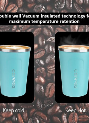 CS COSDDI 12 oz Stainless Steel Vacuum Insulated Tumbler - Coffee Travel Mug Spill Proof with Lid - Coffee Cups for Keep Hot/Ice Coffee,Tea and Beer