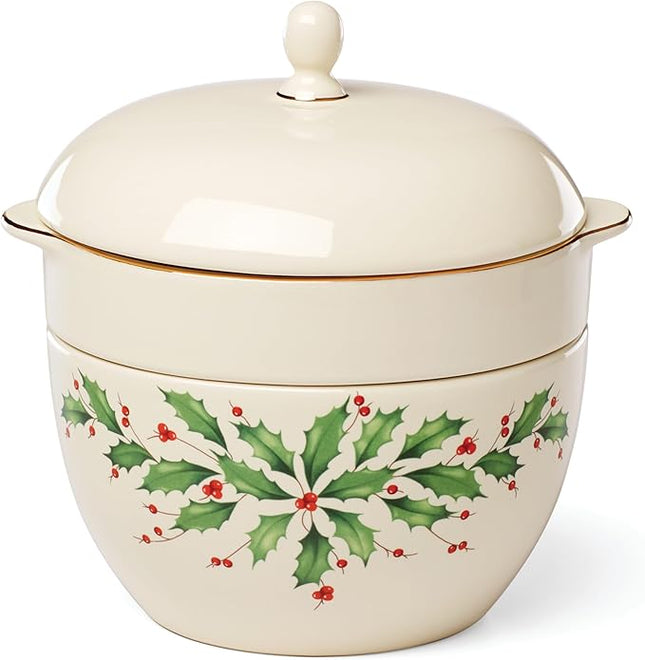 Lenox 893140 Holiday Stackable Bowl Set, Christmas Hosting
