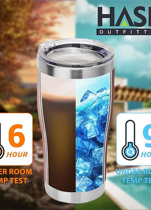 HASLE OUTFITTERS 20 oz Tumbler Bulk, Stainless Steel Tumblers with Lid, Vacuum Insulated Tumbler, Double Wall Tumbler Cup, coffee mugs, Rose Gold, 6 Pack