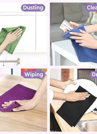 Urban Villa Kitchen Towels Set of 12 Dish Towels for Kitchen 100% Cotton Multi Color Dish Cloths 20''X30'' Large Multi-Purpose Kitchen Hand Towels Highly Absorbent Kitchen Towels with Hanging Loop