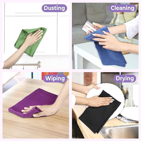 Urban Villa Kitchen Towels Set of 12 Dish Towels for Kitchen 100% Cotton Multi Color Dish Cloths 20''X30'' Large Multi-Purpose Kitchen Hand Towels Highly Absorbent Kitchen Towels with Hanging Loop