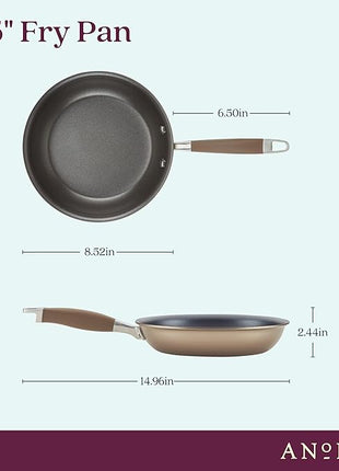Anolon Advanced Home Hard Anodized Nonstick Frying Pan, 8.5 Inch – Small Non Stick Egg Pan, Durable Nonstick Skillet - Bronze