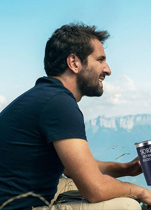 Sorry No Hablo Fuctardo Travel Tumbler Funny Birthday Christmas Gifts for Friends Dad Mom Sister Brother Family Coworkers, 20oz Insulated Stainless Steel Tumbler with Lid and Straw, Navy Blue