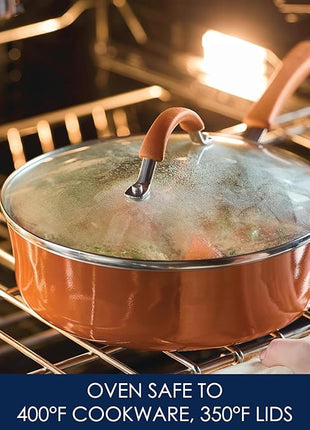Rachael Ray Cucina Nonstick Cookware Pots and Pans Set, 12 Piece, Pumpkin Orange