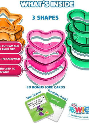 Sandwich Cutter and Sealer - Crustless Sandwich Maker - Great for Lunchbox and Bento Box - Boys and Girls Kids Lunch - Sandwich Cutters for Kids (Heart, Star, Mouse)