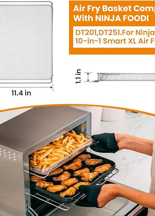 for Ninja Foodi Replacement Air Fryer Oven Basket, Original Replacement Baking Trays for NINJA DT201 DT251 Foodi Digital Air Fryer Oven, Mesh Basket, Ideal Accessories for Frying and Dehydrating
