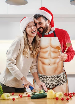 Funny Men Cooking Grilling Aprons Muscles Guy BBQ Funny Gag Gifts for Christmas, White Elephant Gift Exchange (Muscleman, One Size)