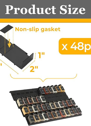 Famhap Spice Drawer Organizer, 48PCS Interlocking Expandable Seasoning Rack Tray Insert for Kitchen Drawers, Spice Rack Drawer for Spice Jars