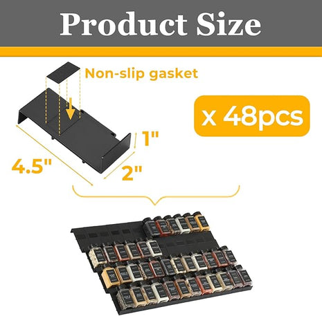 Famhap Spice Drawer Organizer, 48PCS Interlocking Expandable Seasoning Rack Tray Insert for Kitchen Drawers, Spice Rack Drawer for Spice Jars
