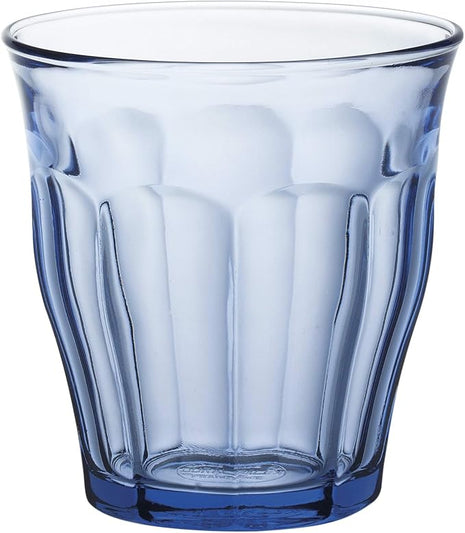 Duralex Made in France Picardie Marine Glass Tumbler Drinking Glasses, 7.75 ounce - Set of 6, Marine Blue