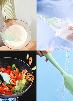 Silicone Spatula,8-pack Spatula Set,11 inch Heat Resistant Non Stick cookware with Stainless Steel for Baking,Cooking,Mixing,Flipping,BPA Free,Dishwasher Safe (11inch Mixed color)