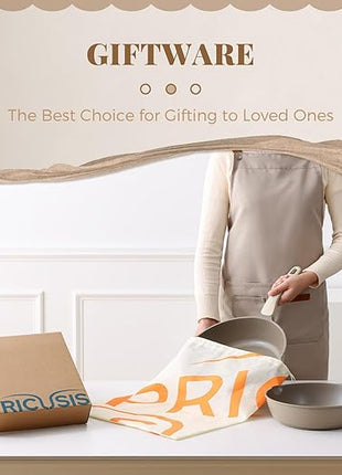 PRICUSIS Nonstick Frying Pan, 8/10/12 Inch Skillet with Stay Cool Handle, Stain/Scratch/Crack Proof, Induction Compatible & Oven Safe, Dishwasher Safe, PTFE & PFOA Free(10-Inch, Natural Linen)