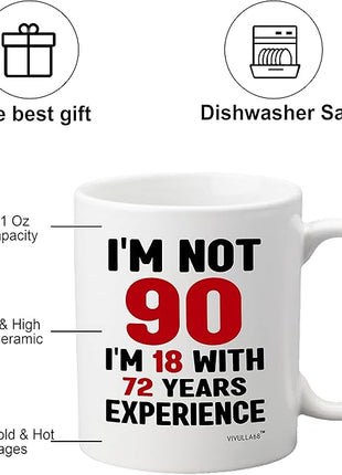 Vivulla68 90th Birthday Gifts For Women Men, 90 Year Old Birthday Gifts For Women, 90th Birthday Gift Ideas, Gifts For 90 Year Old Woman Man, 90 Yr Old Birthday, 90th Birthday Cups For Grandma Grandpa