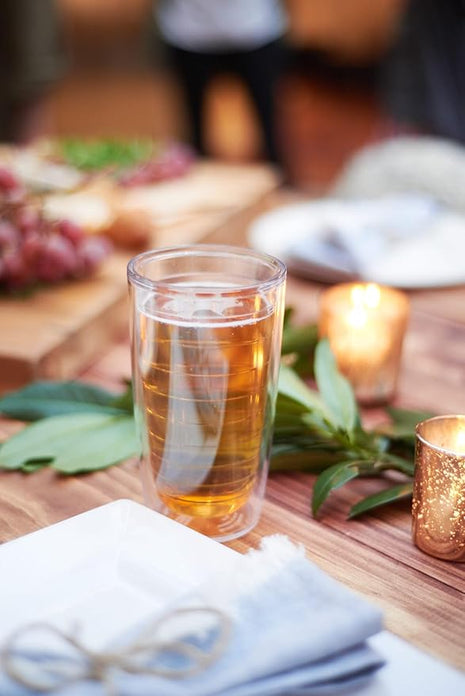 Tervis Clear & Colorful Tabletop Made in USA Double Walled Insulated Tumbler Travel Cup Keeps Drinks Cold & Hot, 16oz - 4pk, Red