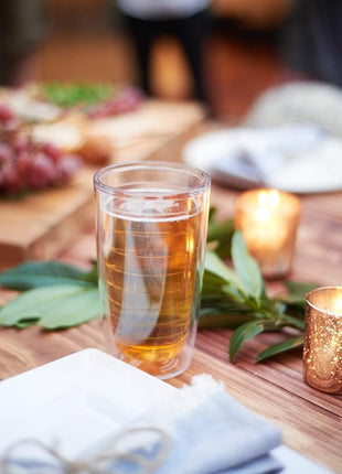 Tervis Clear & Colorful Tabletop Made in USA Double Walled Insulated Tumbler Travel Cup Keeps Drinks Cold & Hot, 16oz - 2pk, Red