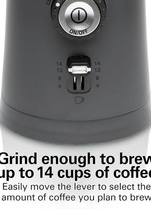 Hamilton Beach Electric Coffee Grinder for Beans, Spices and More, with Multiple Grind Settings for up to 14 Cups, Removable Stainless Steel Chamber, Grey (80396C), 10 oz