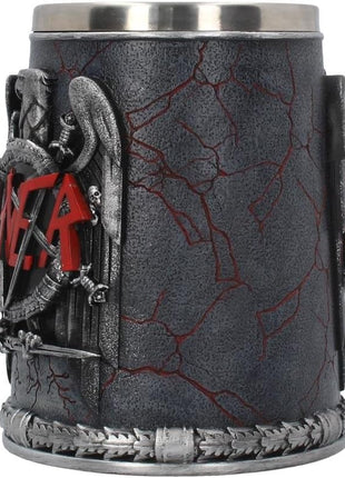 Nemesis Now B4128M8 Slayer Tankard Mug 14cm Black, Resin w/Stainless Steel Insert, Grey