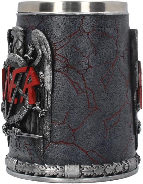 Nemesis Now B4128M8 Slayer Tankard Mug 14cm Black, Resin w/Stainless Steel Insert, Grey