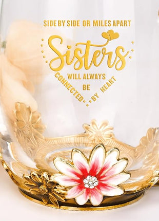 OEAGO Sisters Gifts from Sister for Women Elegant Tea Cup Unique Christmas Birthday Gifts for Sister, Little,Big,in Law