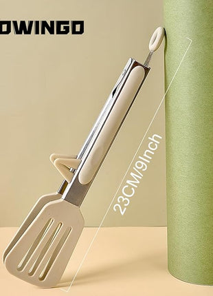 Kitchen Tongs, 9 Inch Tongs for Cooking with Silicone Tips, Food Grade Small Silicone Tongs, Mini Serving Tongs for Nonstick Pans, BBQ, Salad, Set of 3, White